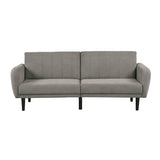 Contemporary Converts to Bed Gray 1pc Futon Sofa Channeled Tufted Back Soft Track Arm Couch W USB B011P309284