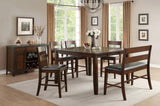 Cherry Finish Transitional 1pc Counter Height Table with Extension Leaf Mango Veneer Wood Dining B01152852