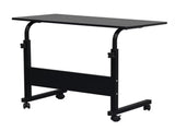Rolling Desk Adjustable Height Side Table P2 Chipboard Steel Black 31.5x15.75in 02396702