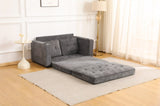 55"3 Fold Sofa,Convertible Futon Couch sleeper sofabed,Velvet linen fabric ,Perfect for Small W2791P306820
