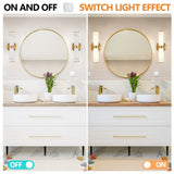Golden Elegant Resin Wall Sconce,Set of 2,Modern Vertical Light Fixture for Bathrooms, Hallways, W1340P189553