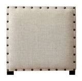 Rustic Charm Ivory Linen Like Fabric 2pcs Counter Height Bar Chairs Kitchen Furniture Nailhead Trim B011P189951