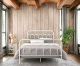 White Full Bed with Spindle Headboard B062P215388