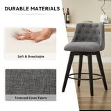 007-25" Swivel Bar Stools Set of 2-Modern Counter Height Stools with Linen Upholstery&Button Tufted W2636P242117