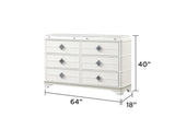 Laguna Modern Style 6- Drawer Dresser Made with Wood, Hidden Jewelry Drawer and Crystal Accents in B009P270823