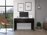 ZNTS Acre Writing Computer Desk, Two Drawers -Black B07091889