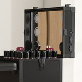 Portable Nail Art Table w/ LED Mirror, Bluetooth, Lockable Drawers, Telescopic Pole - Folding W2700P303415