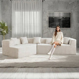 127.5'' Modern Minimalist Sofa With Deep Seat,No Assembly Needed 81311529
