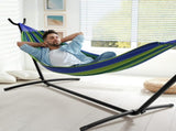 400lb Capacity 2 Person Double Hammock with Stand, Red/Blue 25454735