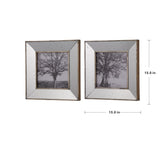 S/2 Vintage Silver Reflective Picture Frames, 15x15" W2078P205306