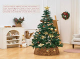 Handcrafted Openwork Woven Hyacinth Wicker Christmas Tree Collar - Rattan Xmas Tree Skirt & Stand 55437272