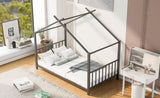 Twin Size Metal House Platform Bed, Black MF322835AAB