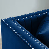 Contemporary Vertical Channel Tufted Velvet Sofa Modern Upholstered Couch for Living Room Apartment W1117P147505