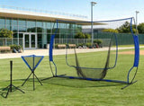Blue Portable Baseball Net Set with 7.5x7ft Catcher Net Ball Caddy for Hitting Pitching Batting And 81613265