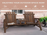 Wood Patio Chair Bench with Center Coffee Table/Garden chairs/courtyard chairs 98059382