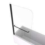 ZNTS Bath tub Pivot shower screen, with 1/4" tempered glass and towel bar 3458 W2122131073