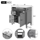 30'' Bathroom Vanity with Top Sink, Modern Bathroom Storage Cabinet with 2 Drawers and a Tip-out N710P206904E
