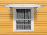 Door Awning Polycarbonate Window Canopy with White Panel and Gray Bracket for Rain and Sun 66566663