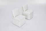 Linen Upholstered Armless Dining Chair with Casters and Storage space-set of 2,IVORY W2069P288875