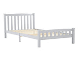 Twin Single-Layer Wooden Bed Vertical Decorative Strips Curved Headboard and Footboard Bed Frame 19973764