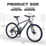 27.5 Inch Wheels 21 Speed Mountain Bike, for Men Women Boys and Girls, Front Suspension,Aluminum W1019P232789