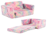 Glow-in-the-Dark Kids Foldable Sofa Bed All-Sponge Single Chaise Lounge Pink Unicorn Flannel 11822891