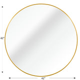 42 Inch Gold Metal Framed Round Bathrrom Mirror for Wall. W2203P304232