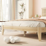 Queen Size Rubber Wooden, Solid Wooden Bed with Rattan Headboard, Enhanced by Support Feet,Oak White W504P184305