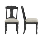 Wooden Frame Upholstered Dining Chairs set of 2,Mid Century Retro Chairs Comfor Kitchen Chairs for W2582P205329