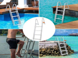 Dock Ladder, Removable 4 Steps, 350 lbs Load Capacity, Aluminum Alloy Pontoon Boat Ladder with 4'' T3342P492229