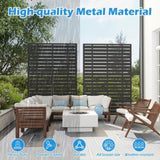 Outdoor Screen, Freestanding Patio Screen with Metal Frame & Resin Panels, Modern Decorative W1859P339186