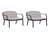 Luna Outdoor PP Club Chair, Black Frame with Beige Cushion, Set of 2 N775P272730B