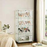 4 Tier Glass Display, Double Door Glass with Two Locks, Floor Standing Storage W1668P241907