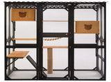 Outdoor Cat Enclosure Fir Wood Catio Outdoor Cat House Patio Cat Playpen with Sleeping Houses, N719P418377D