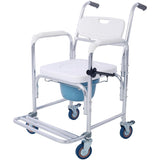 4 in 1 Bedside Commode Chair, Transport Shower Wheelchair Toilet Rolling Transport Chair with 4 22403642