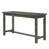 4pc Counter Height Dining Set Gray Finish Counter Height Table w Drawer Built-in USB Ports Power B011P151856
