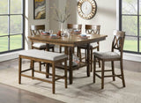 Light Oak Finish Counter Height Chairs Set of 2 Padded Seat Double Cross Back Wooden Kitchen Dining B011P168819