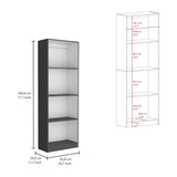 ZNTS Home Bookcase with 4-Shelf Modern Display Unit for Books and Decor -Matt Gray / White -Office B070137834