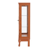 2 Doors Curio Cabinet with Tempered Glass Doors, Curio Cabinets with Mirrored Back Panel and W2275P300143