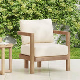 Outdoor Acacia Wood Patio Club Chair, Patio Furniture,Waterproof Thick Cushion Deep Seating for 72303.00BBGE