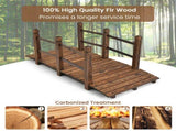 5 Feet Wooden Garden Bridge - 100% Fir Wood Construction, Easy Assembly with Hardware, Ideal for 72756106