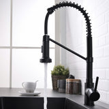 Kitchen Faucet with Pull Out Sprayer Brushed Nickel Stainless Steel Single Handle Kitchen Sink W1932130231