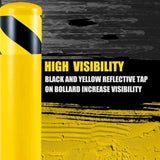 ZNTS Safety Bollard Post, 36 Inch Height Steel Bollards, 4.5 Inch Diameter Parking Bollard, Yellow Powder 22986142