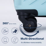 3 Piece Luggage Sets ABS Lightweight Suitcase with Two Hooks, Spinner Wheels, TSA Lock, 62300134