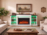 55" Fireplace TV Stand for TVs up to 65", Entertainment Center Console with RGB LED Strips, 6 50593919