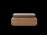 Luxury Walnut Wood Square Coffee Table with Large Hidden Storage, Expandable Tabletop Center Table W5909P533839