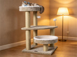 36" Compact SpaceSaving Cat Activity Center, HeavyDuty Stable Cat Climbing Furniture with Plush 94975230