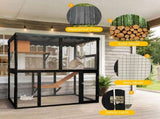 Wooden Catio Outdoor Cat Enclosure Large Cat House for Mulitiple Cats Walk ,Indoor 4 Tier Cat 31203530