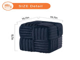 Square Ottoman Foot Stool Corduroy Vanity Chair Bench with Padded Woven Footrest for Entryway Living 28752742