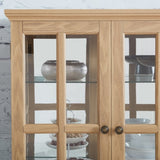 Curio Display Cabinet,Antique Display Cabinet with Glass Doors Adjustable Shelves for Collectibles W2275P231686